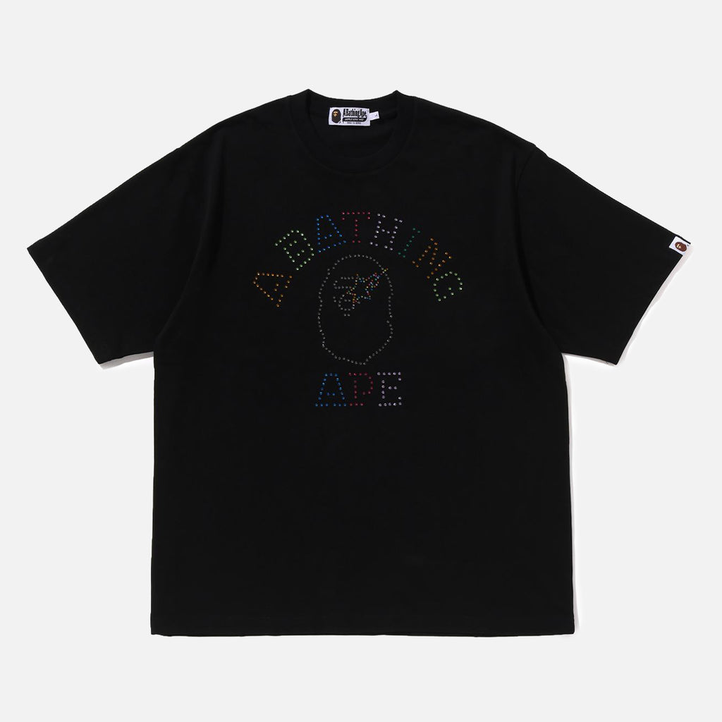 RHINESTONE COLLEGE RELAXED FIT TEE - BLACK – lapstoneandhammer.com