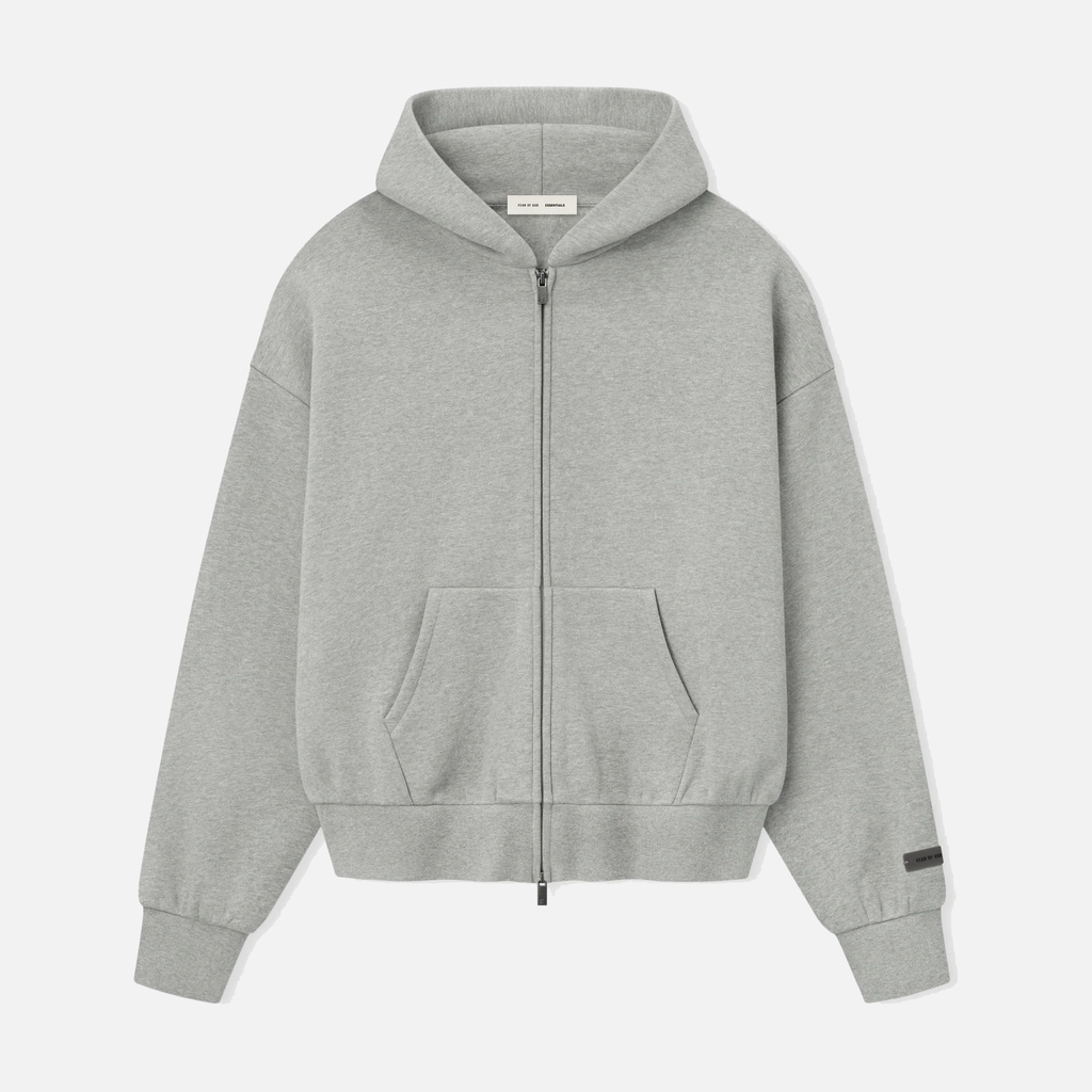 CLASSIC FLEECE FULL ZIP HOODIE - CONCRETE HEATHER
