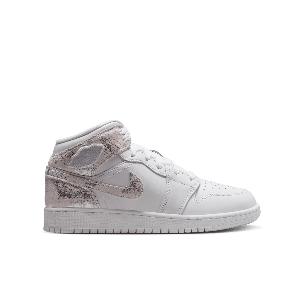 AIR JORDAN 1 MID SE (GS) - WHITE / FIELD SILVER