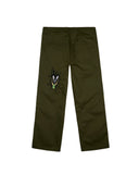 TWISTED SNOUT EMBROIDERED PANT - OLIVE