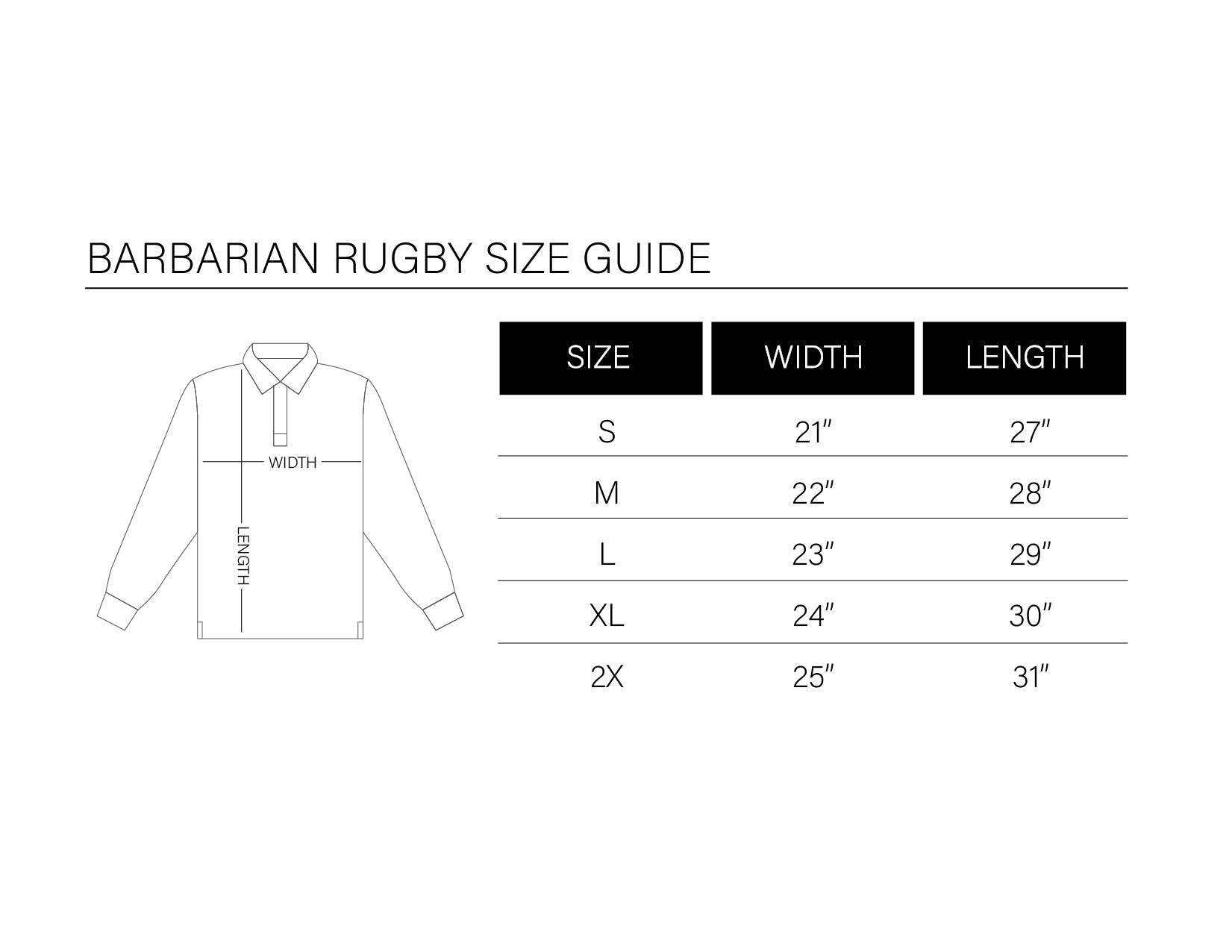 LAPSTONE FOR BARBARIAN RUGBY SHIRT - BLACK