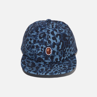 WILD LEOPARD PATTERN ONE POINT CAP - NAVY