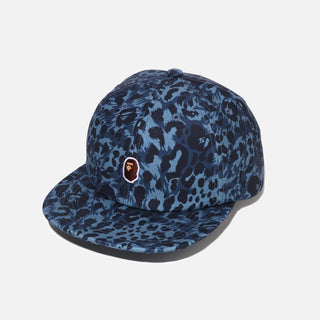 WILD LEOPARD PATTERN ONE POINT CAP - NAVY