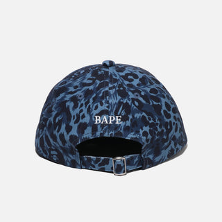 WILD LEOPARD PATTERN ONE POINT CAP - NAVY