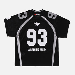 LINE CAMO JACQUARD RELAXED FIT FOOTBALL JERSEY - BLACK