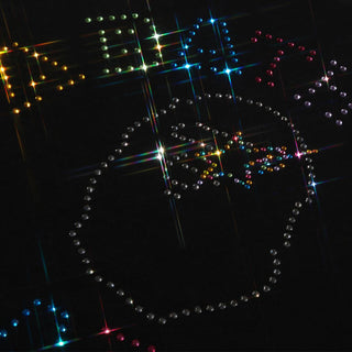 RHINESTONE COLLEGE RELAXED FIT TEE - BLACK