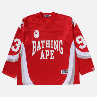 LINE CAMO JACQUARD LOGO RELAXED FIT ICE HOCKEY JERSEY - RED