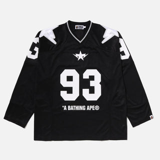 LINE CAMO MULTI LOGO CROPPED FIT FOOTBALL JERSEY - BLACK