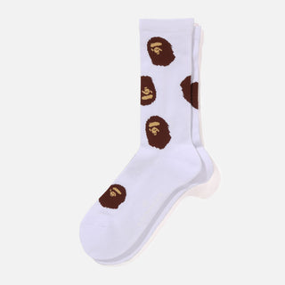 APE HEAD PATTERN SOCKS - WHITE