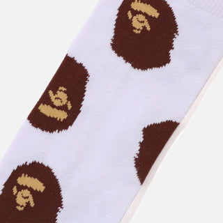 APE HEAD PATTERN SOCKS - WHITE