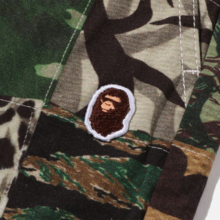 CAMO PATCHWORK SHORTS - GREEN