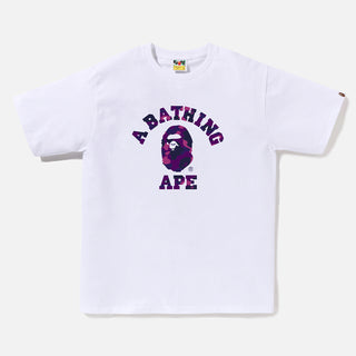 COLOR CAMO COLLEGE TEE - WHITE / PURPLE