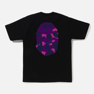 COLOR CAMO BIG APE HEAD TEE - BLACK / PURPLE