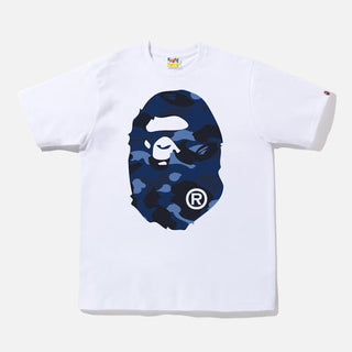COLOR CAMO BIG APE HEAD TEE - WHITE / NAVY
