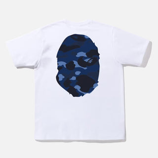 COLOR CAMO BIG APE HEAD TEE - WHITE / NAVY
