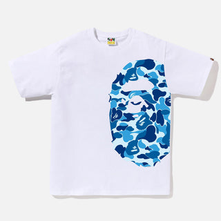 ABC CAMO SIDE BIG APE HEAD TEE - WHITE / BLUE