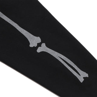 SKELETON SHARK HEAVY WASHED CROPPED FIT FULL ZIP HOODIE - BLACK