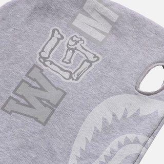 SKELETON SHARK HEAVY WASHED CROPPED FIT FULL ZIP HOODIE - GREY