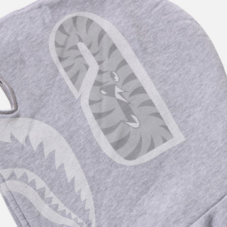 SKELETON SHARK HEAVY WASHED CROPPED FIT FULL ZIP HOODIE - GREY