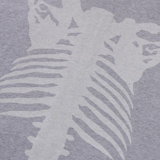 SKELETON SHARK HEAVY WASHED CROPPED FIT FULL ZIP HOODIE - GREY