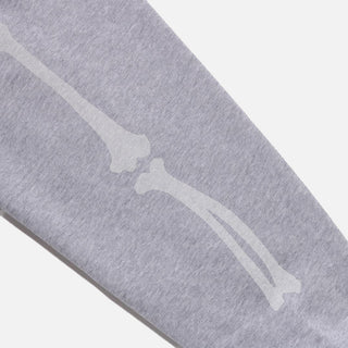 SKELETON SHARK HEAVY WASHED CROPPED FIT FULL ZIP HOODIE - GREY