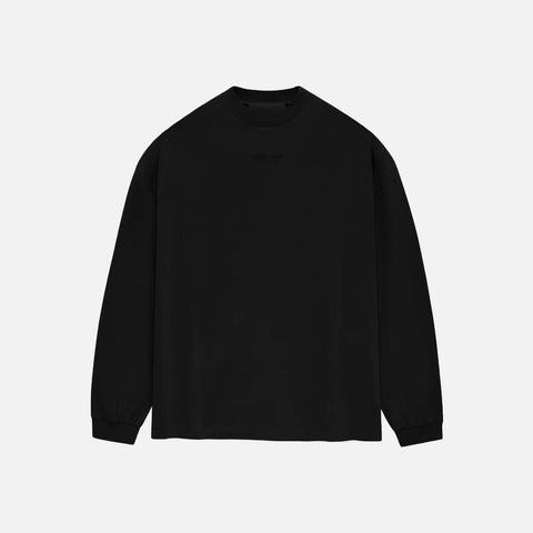 ESSENTIALS LS TEE - JET BLACK