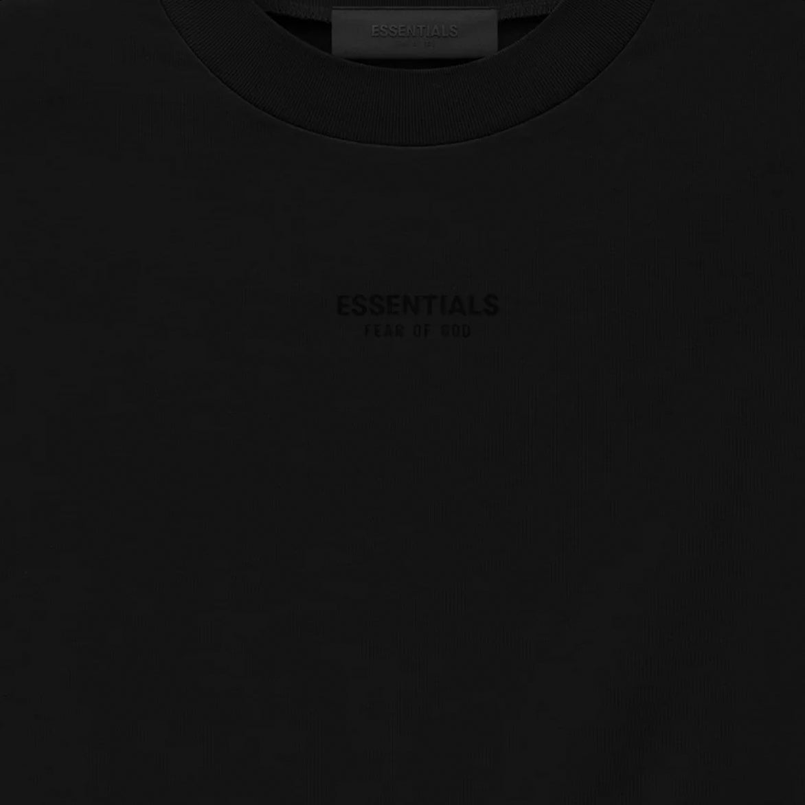 ESSENTIALS LS TEE - JET BLACK