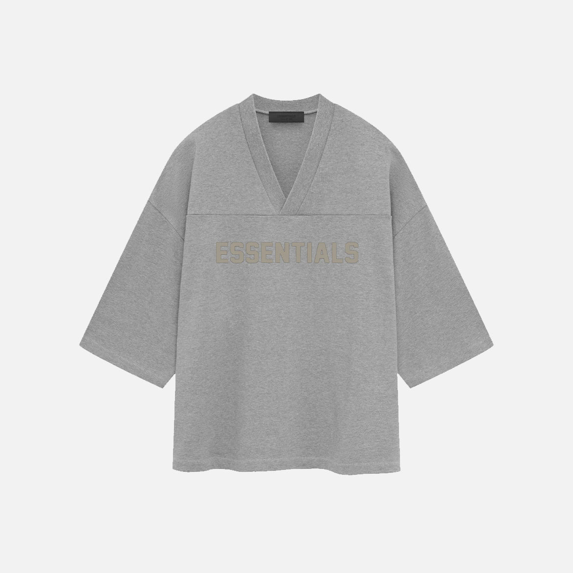 ESSENTIALS FOOTBALL TEE - DARK HEATHER OATMEAL