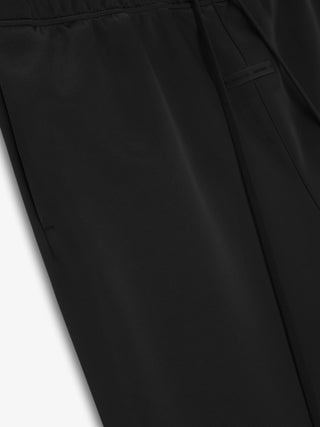 BONDED SATIN RELAXED TRACK PANT - JET BLACK
