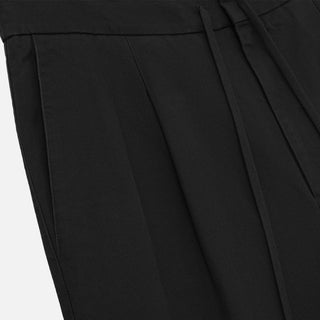 Cotton Canvas Pleat Front Pant - VINTAGE BLACK