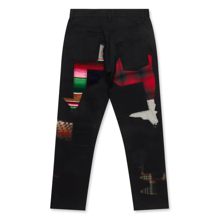 JUNYA WATANABE PENDLETON PATCHWORK DENIM - BLACK