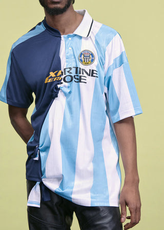 COLLAGE FOOTBALL TOP - BLUE STRIPE