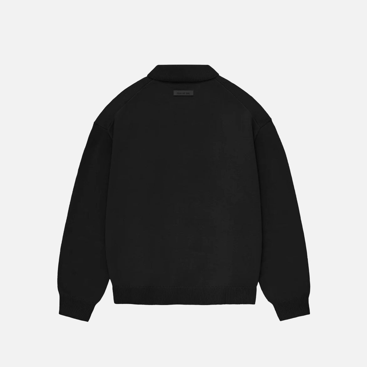 ESSENTIALS KNIT POLO - JET BLACK