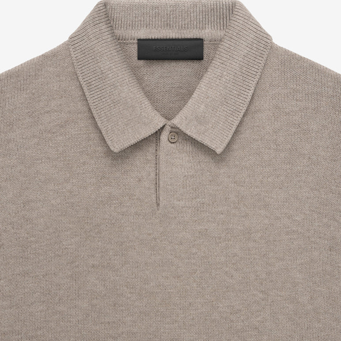 ESSENTIALS KNIT POLO - CORE HEATHER