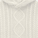 ESSENTIALS CABLE KNIT HOODIE - CLOUD DANCER