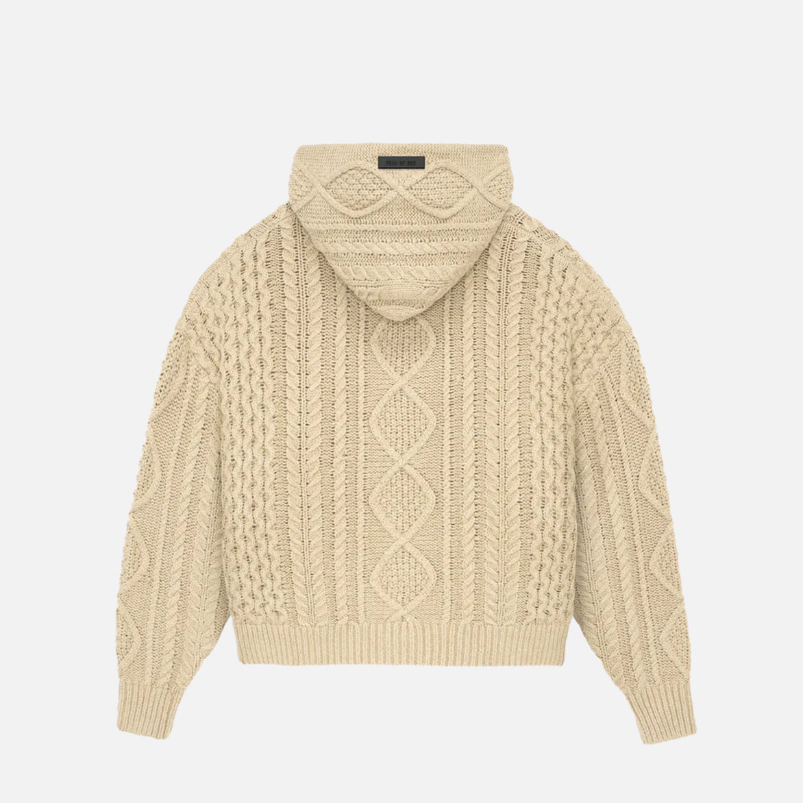 ESSENTIALS CABLE KNIT HOODIE - GOLD HEATHER
