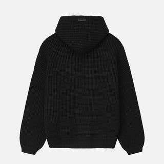 HEAVY WAFFLE 90`S HOODIE - VINTAGE BLACK