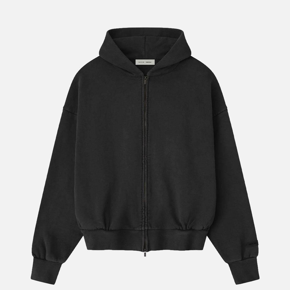 EMBROIDERED CLASSIC FULL ZIP HOODIE - VINTAGE BLACK