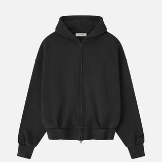 EMBROIDERED CLASSIC FULL ZIP HOODIE - VINTAGE BLACK