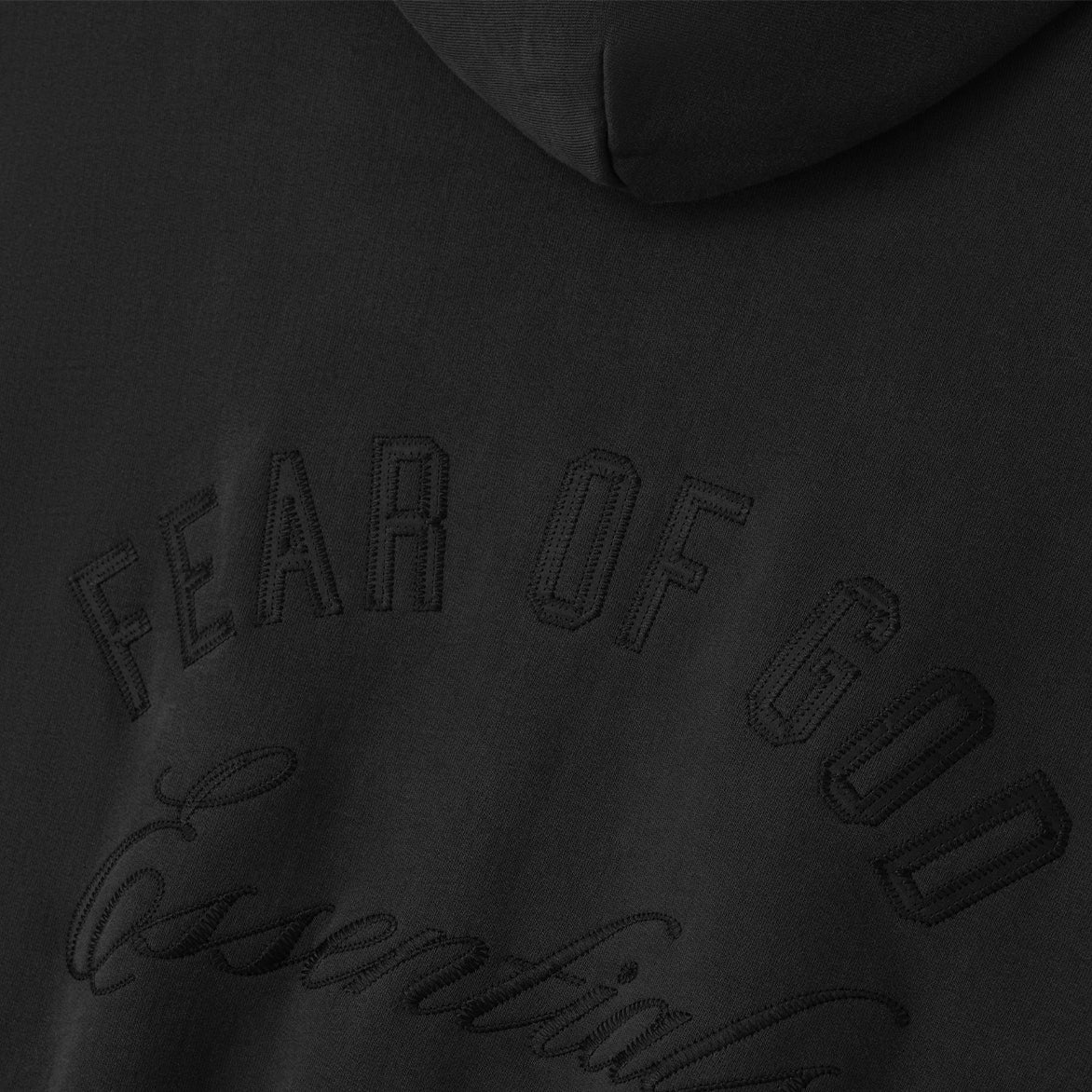 EMBROIDERED CLASSIC FULL ZIP HOODIE - VINTAGE BLACK