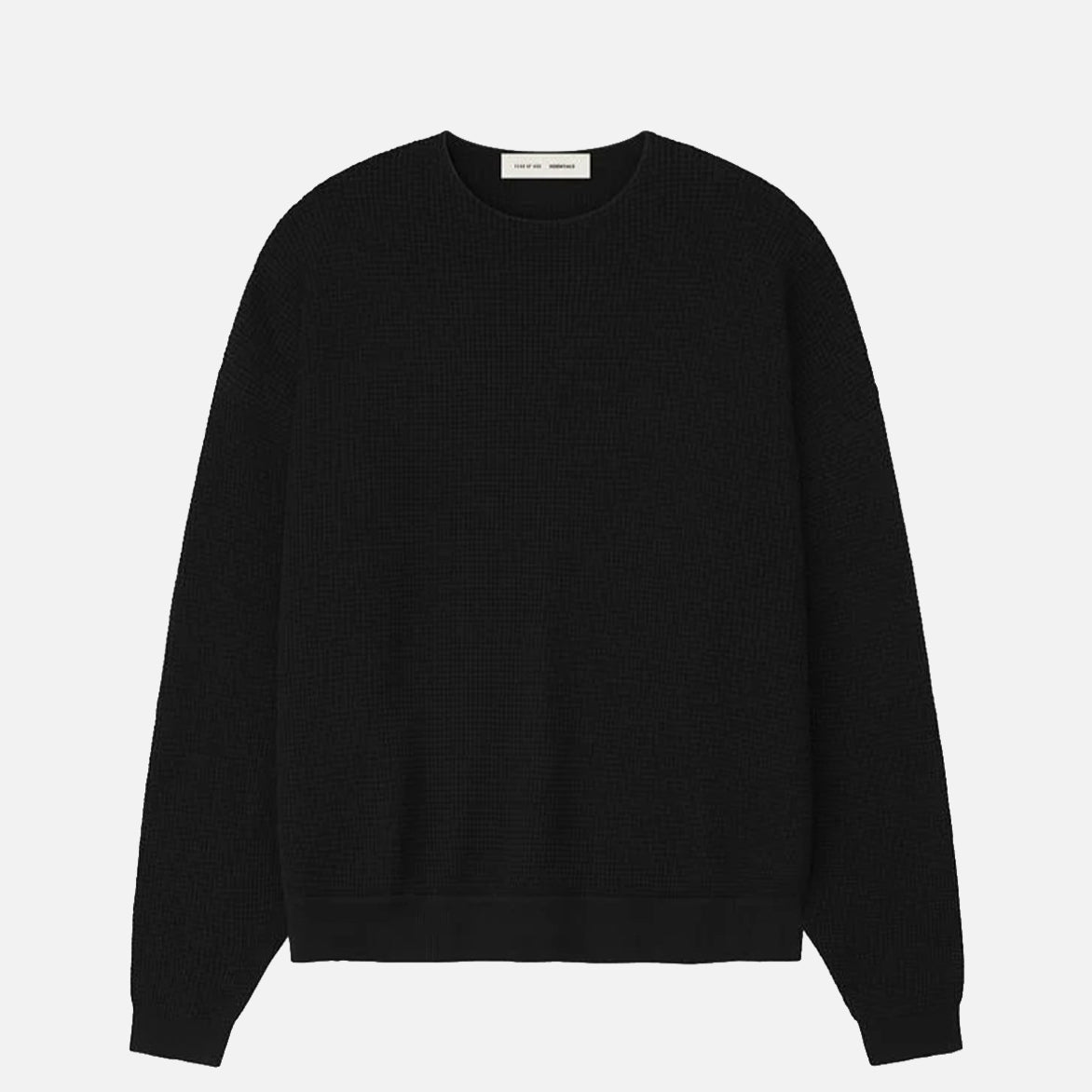 WAFFLE CREWNECK 90`S SWEATER - VINTAGE BLACK – lapstoneandhammer.com