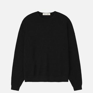 WAFFLE CREWNECK 90`S SWEATER - VINTAGE BLACK