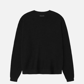 WAFFLE CREWNECK 90`S SWEATER - VINTAGE BLACK