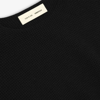 WAFFLE CREWNECK 90`S SWEATER - VINTAGE BLACK