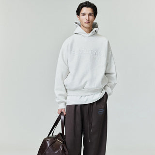 EMBOSSED ESSENTIALS CLASSIC HOODIE - OATMEAL HEATHER