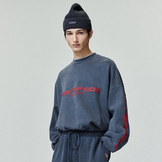 HEAVY FLEECE CROPPED RELAXED SWEATSHIRT - IRON GREY