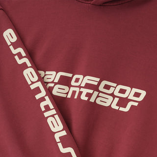 CROPPED RELAXED HOODIE - CRIMSON