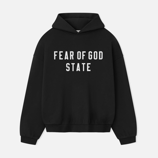 90`S FLEECE HOODIE - JET BLACK