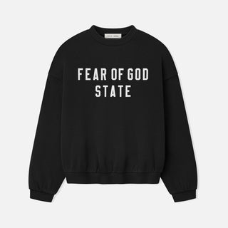 90`S FLEECE CREWNECK - JET BLACK