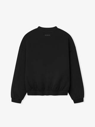 90`S FLEECE CREWNECK - JET BLACK